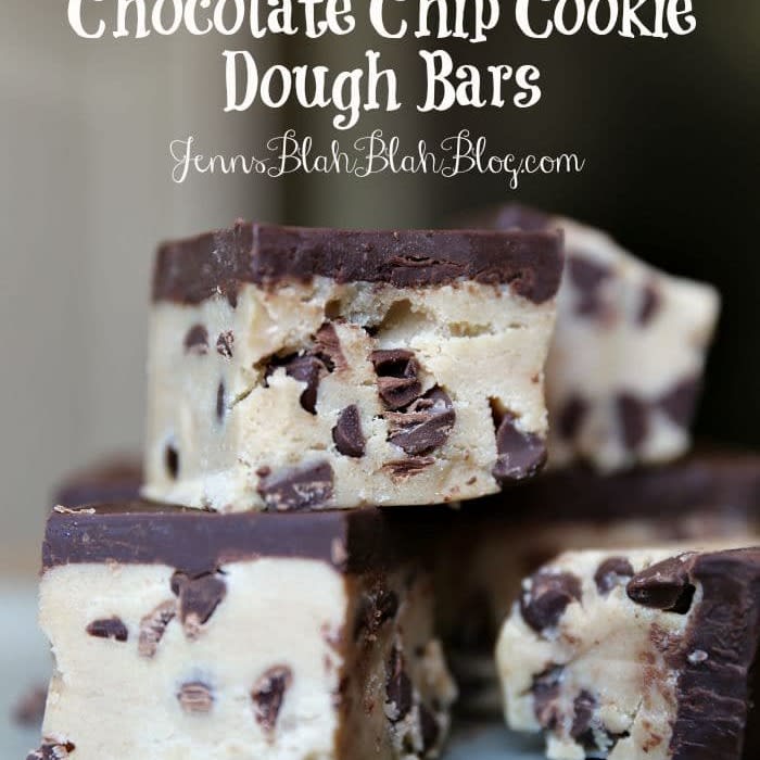 No Bake Peanut Butter Chocolate Chip Cookie Dough Bars