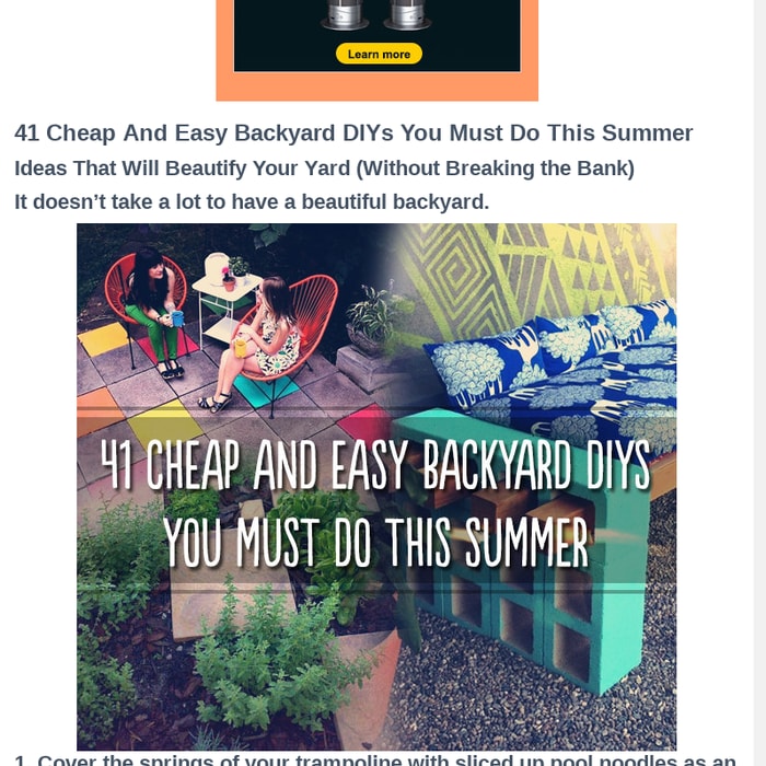 41 Cheap And Easy Backyard DIYs You Must Do This Summer