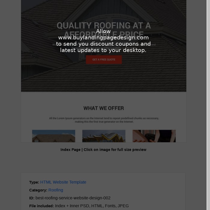 quality roofing service modern and clean website design