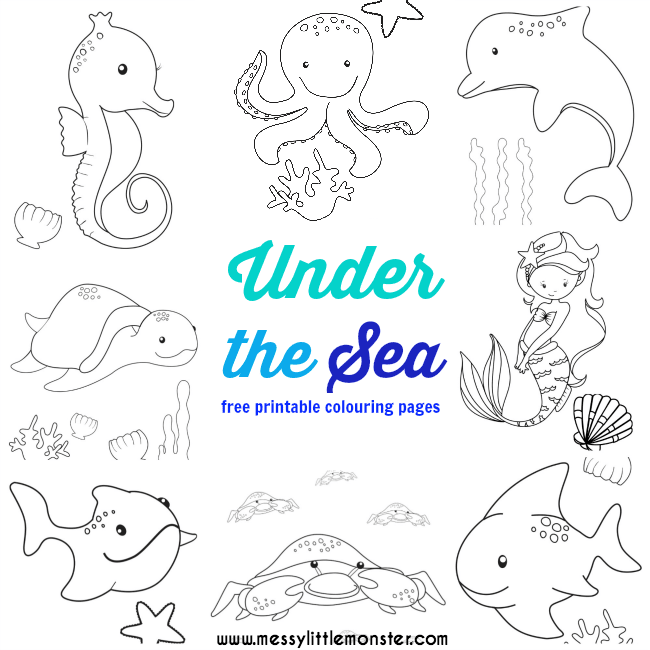 Under the Sea Colouring Pages Free