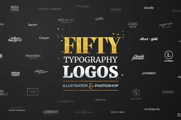Fifty Typography Logos Bundle