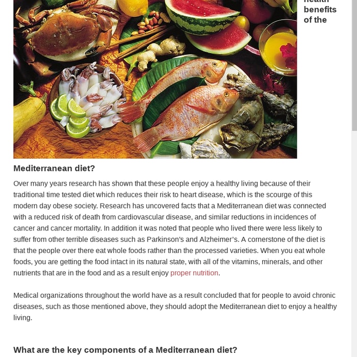 Health tips for healthy living using a Mediterranean diet. | Handy Health and Wellness tips