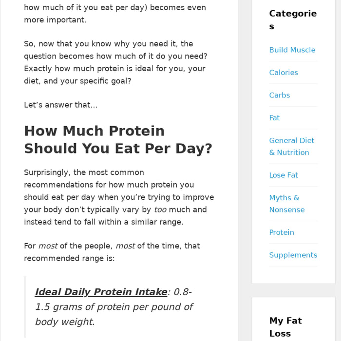 How Much Protein Per Day To Build Muscle, Lose Fat & Be Healthy