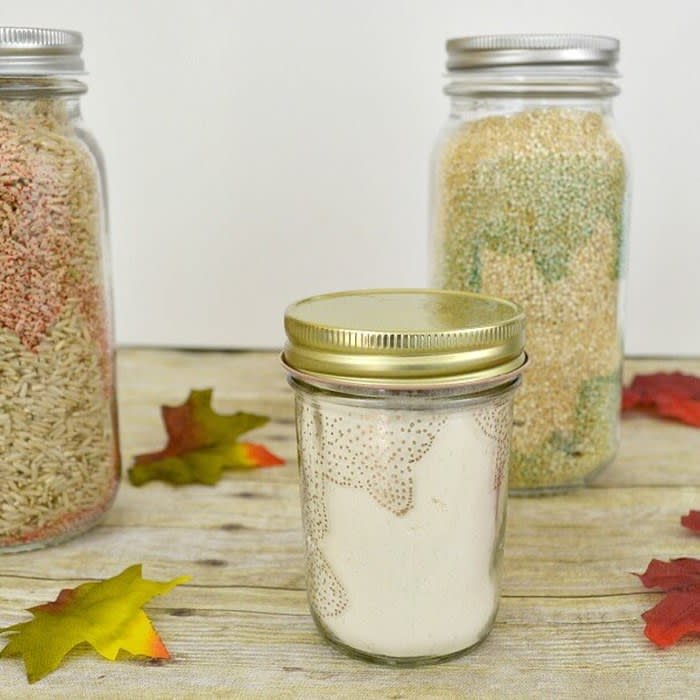 Decorating Glass Jars for Fall