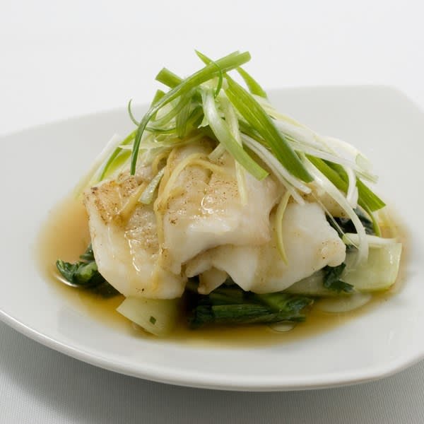 Steamed Scallion Ginger Fish Fillets with Bok Choy