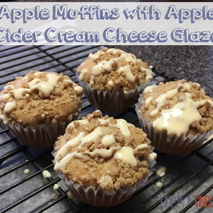 Apple Muffins with Apple Cider Cream Cheese Glaze