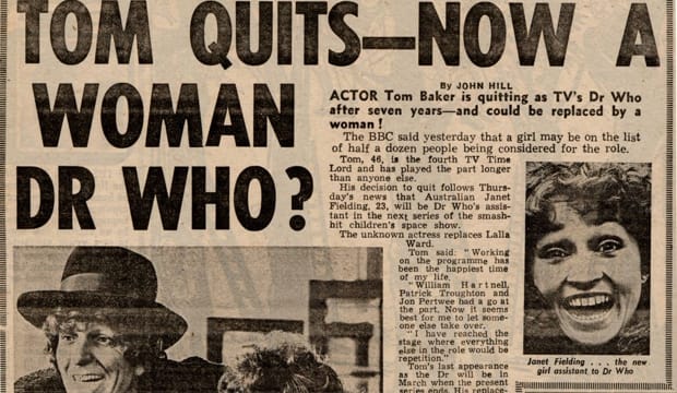 Lovely story of how a tipsy Tom Baker started woman Doctor Who rumour 37 years ago