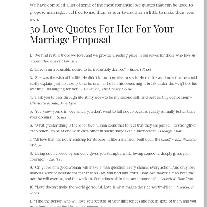 Best Romantic Proposal Love Quotes For Her