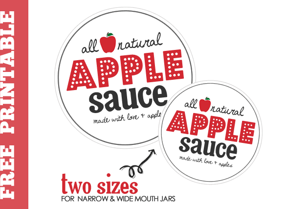 FREE Printable - Apple Sauce Canning Label