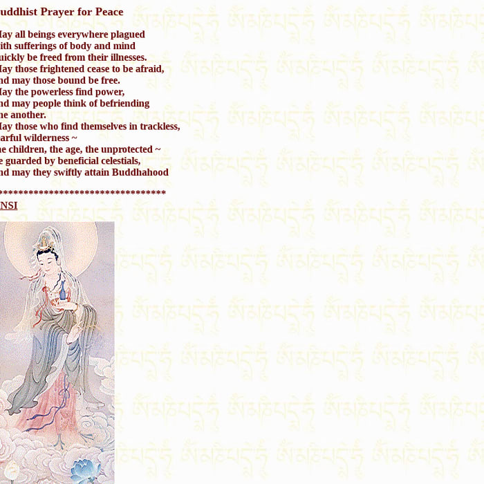 Buddhist prayer for peace
