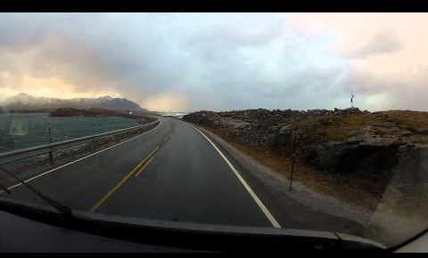 Road between small Norwegian islands