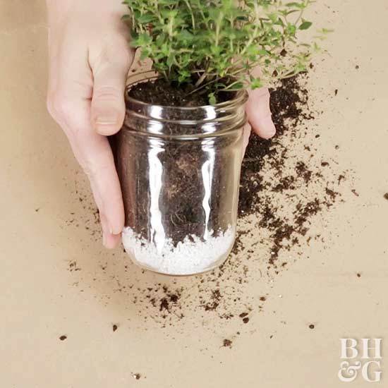 Get Fresh Herbs at Your Fingertips With a Mason Jar Herb Garden