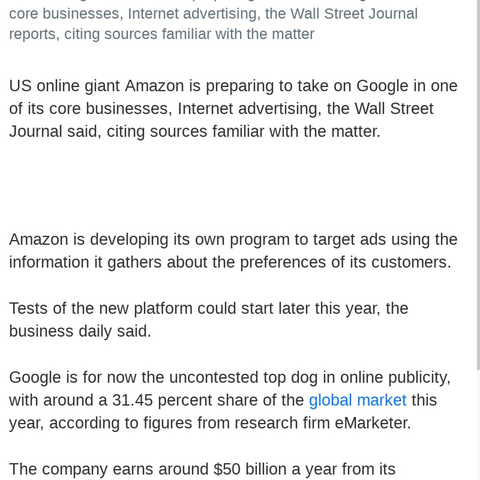 Amazon readying an attack on Google's ad business