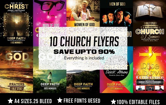 10 Church Flyer Bundle
