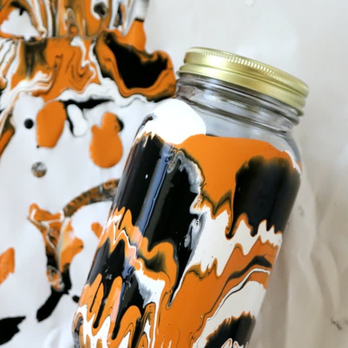 Halloween Drip Painted Mason Jars DIY