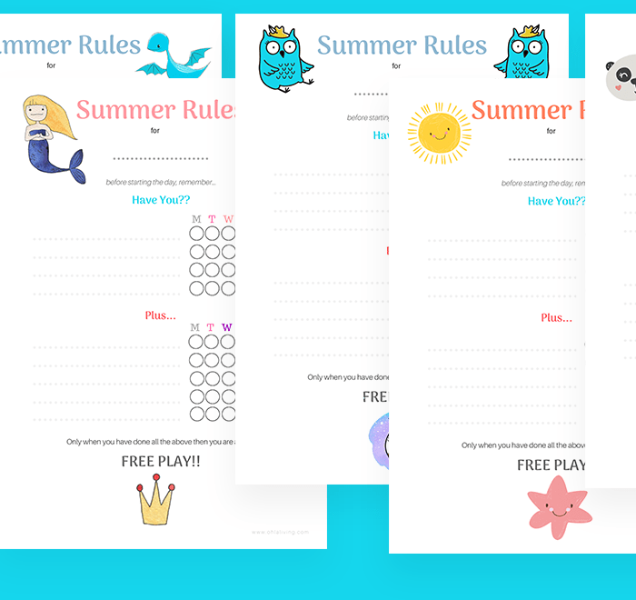 Printable: Summer Rules Checklist For Long Summer Holidays