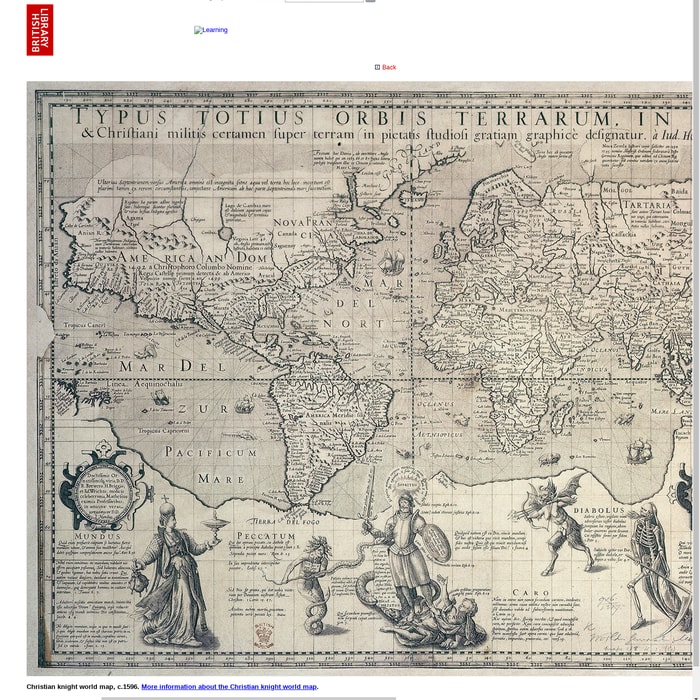 Christian knight world map, c.1596