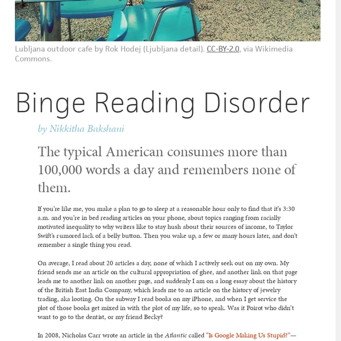 Binge Reading Disorder