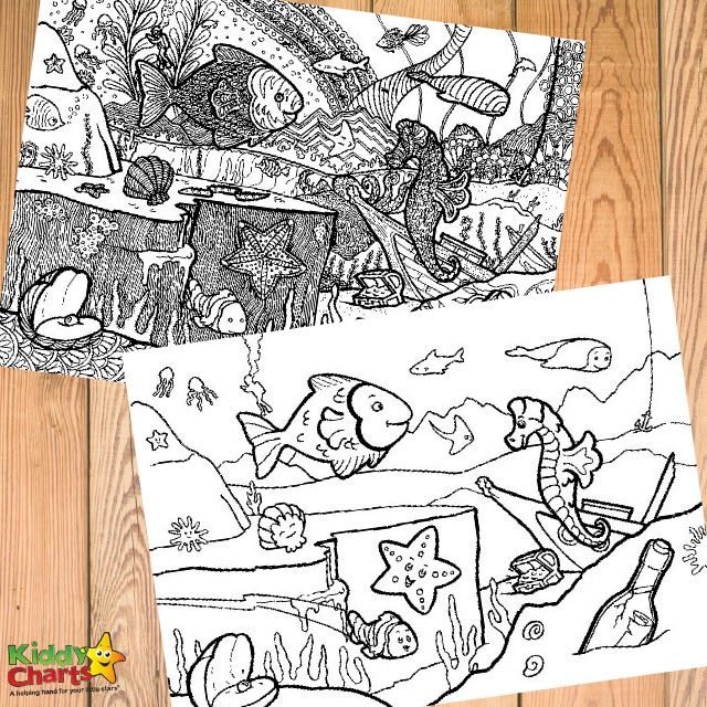 Free seaside summer coloring pages for kids and adults