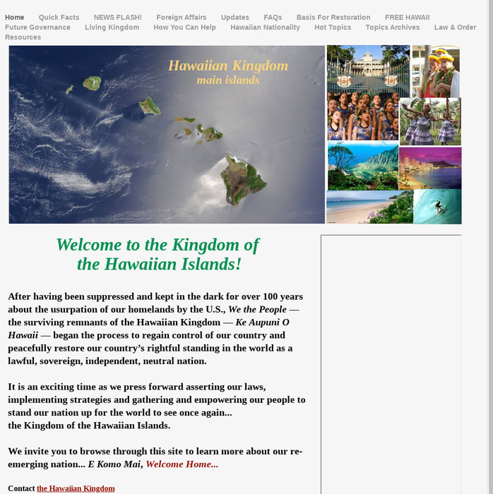 Welcome to the Kingdom of the Hawaiian Islands!
