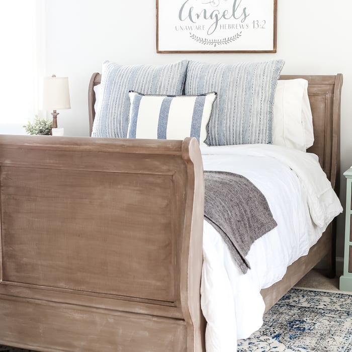 Painted Weathered Wood Bed Makeover
