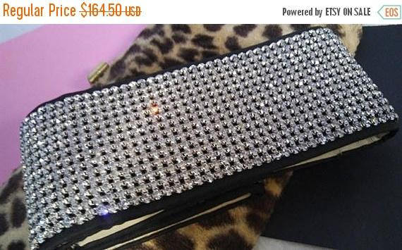 On Sale Vintage Collectible Rhinestone Belt 1950's 1960's Jewelry Old Hollywood Glam Mad Men Mod Mid Century Size 28 High End Accessories