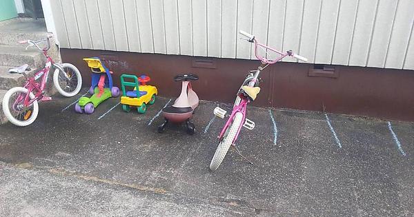 Told 7yr daughter to put her bike away neatly, walked out to this