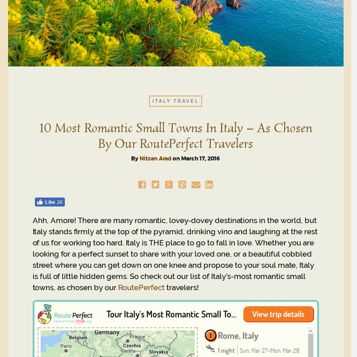 The Top 10 Romantic Small Towns In Italy: Created By YOU with our...