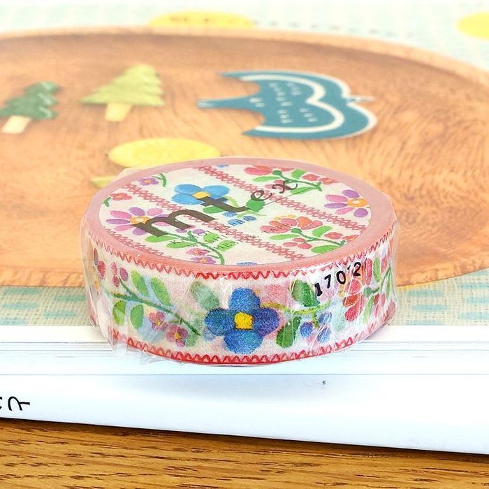 Japanese MT Kamoi Paper Washi Adhesive Masking Tape - Embroidery Flowers