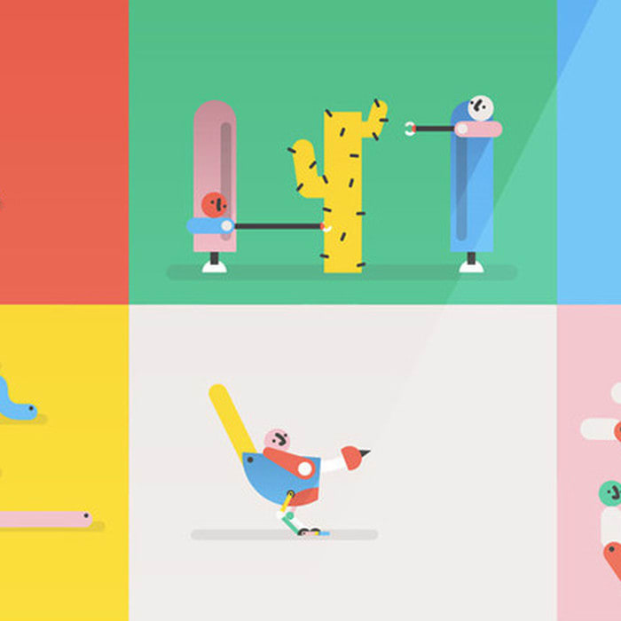 A Cute Animation About 'Silly Robots' Made Using 50 Different Animated GIF Images