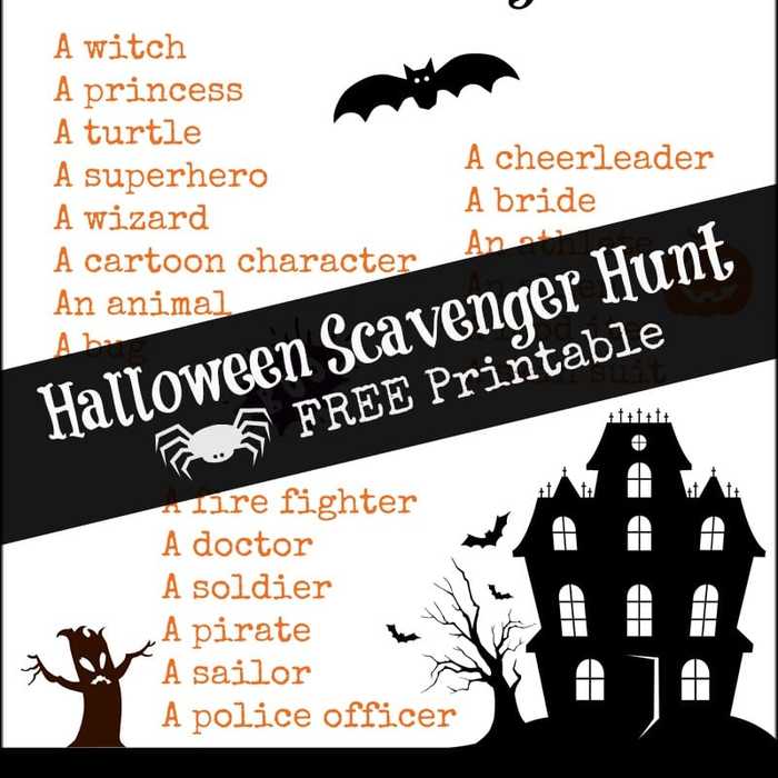 Halloween Scavenger Hunt Printable