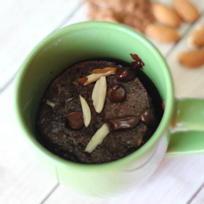 Double Chocolate Almond Low Carb Mug Cake Recipe