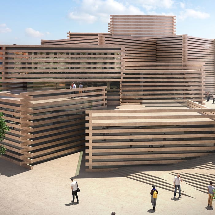 Kengo Kuma unveils stacked timber box design for Turkish modern art museum