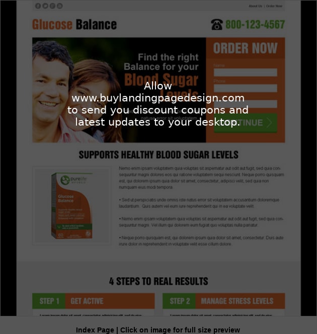 blood sugar control medicine lead capture converting and appealing html landing page design template