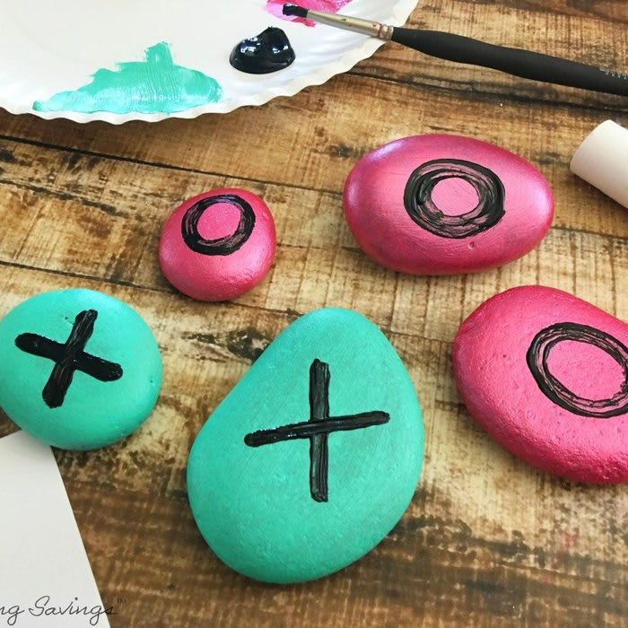 Fun Birthday Party Game: Painted Outdoor Tic Tac Toe Set
