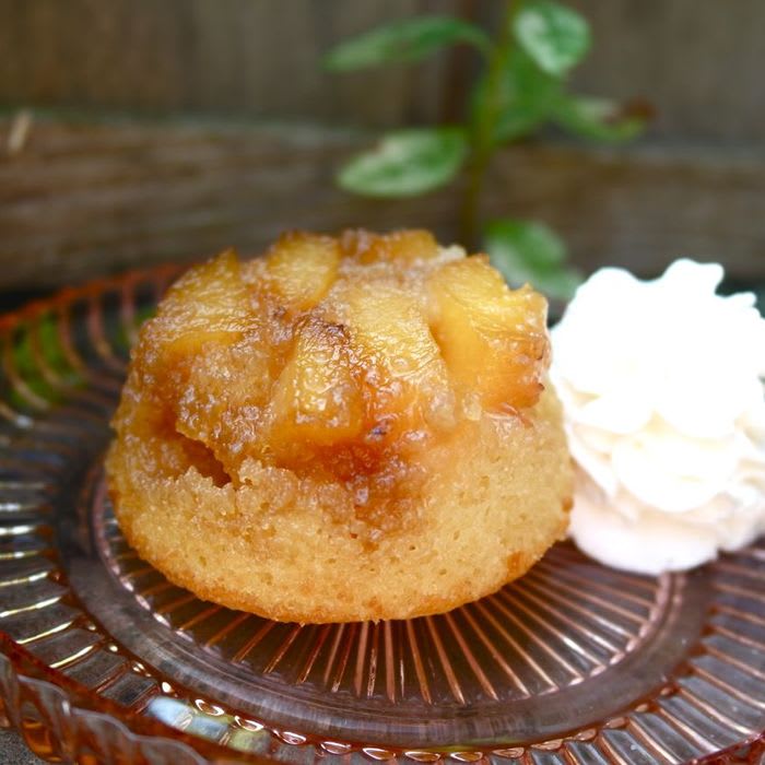 Mini Upside Down Peach Cakes - Ever After in the Woods
