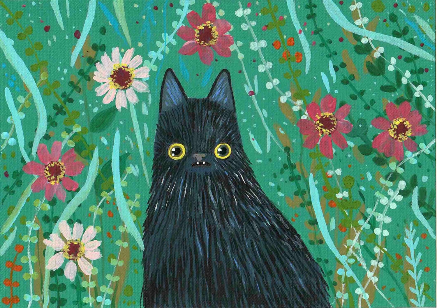 Cat painting by me. Acrylic on" paper.