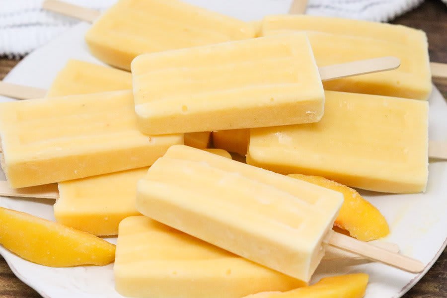 Healthy Peaches and Cream Popsicles