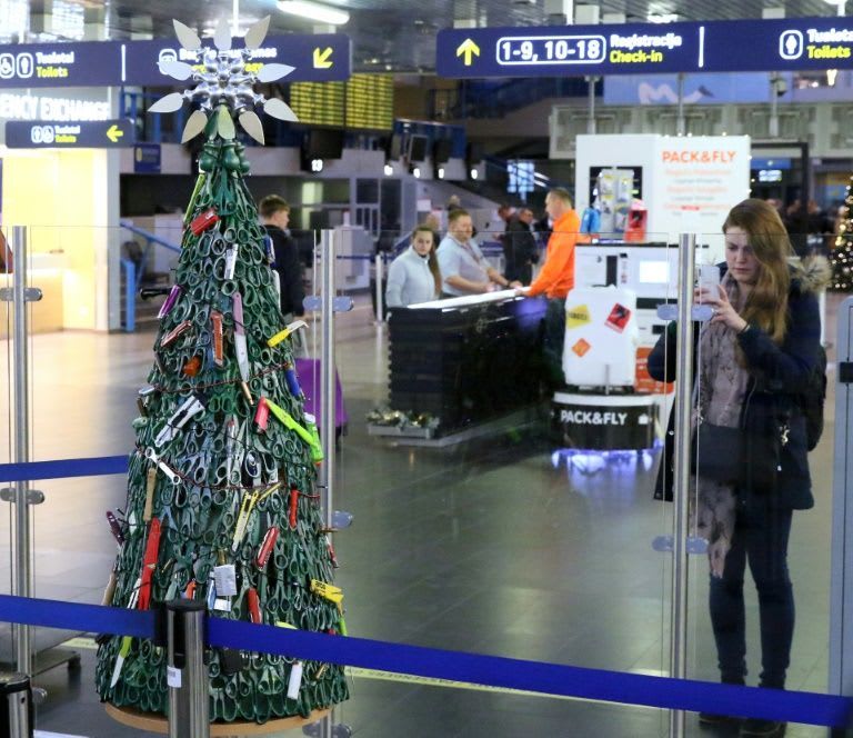 Cutting edge 'tree' displays Vilnius airport contraband