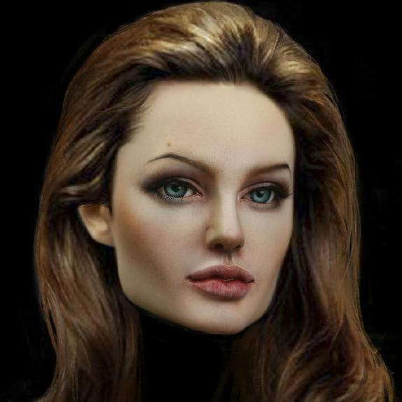 1/3 bjd doll head Angelina Jolie custom-made top quality realistic spinoff Brinquedos Hobbie celebrity