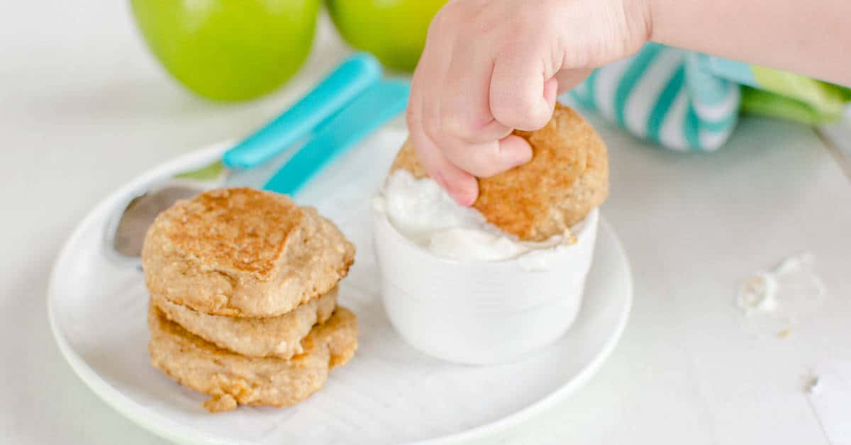 The perfect pancakes for baby - made with apple and oat