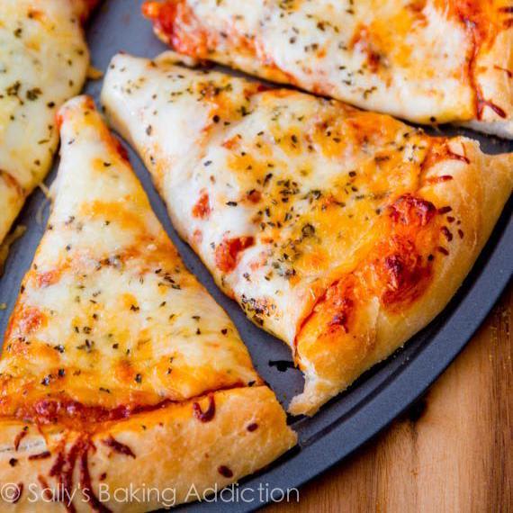 Homemade Extra Cheese Pizza - Sallys Baking Addiction