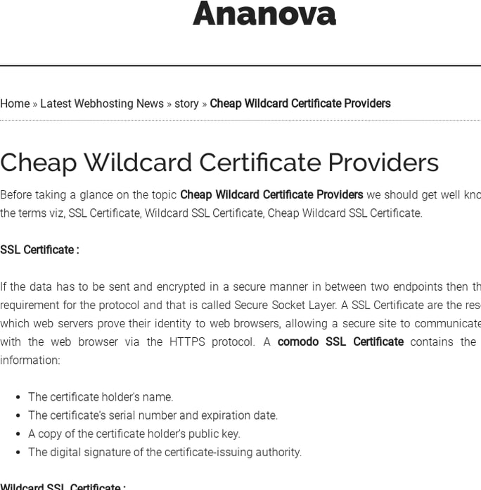 Cheap Wildcard Certificate Providers