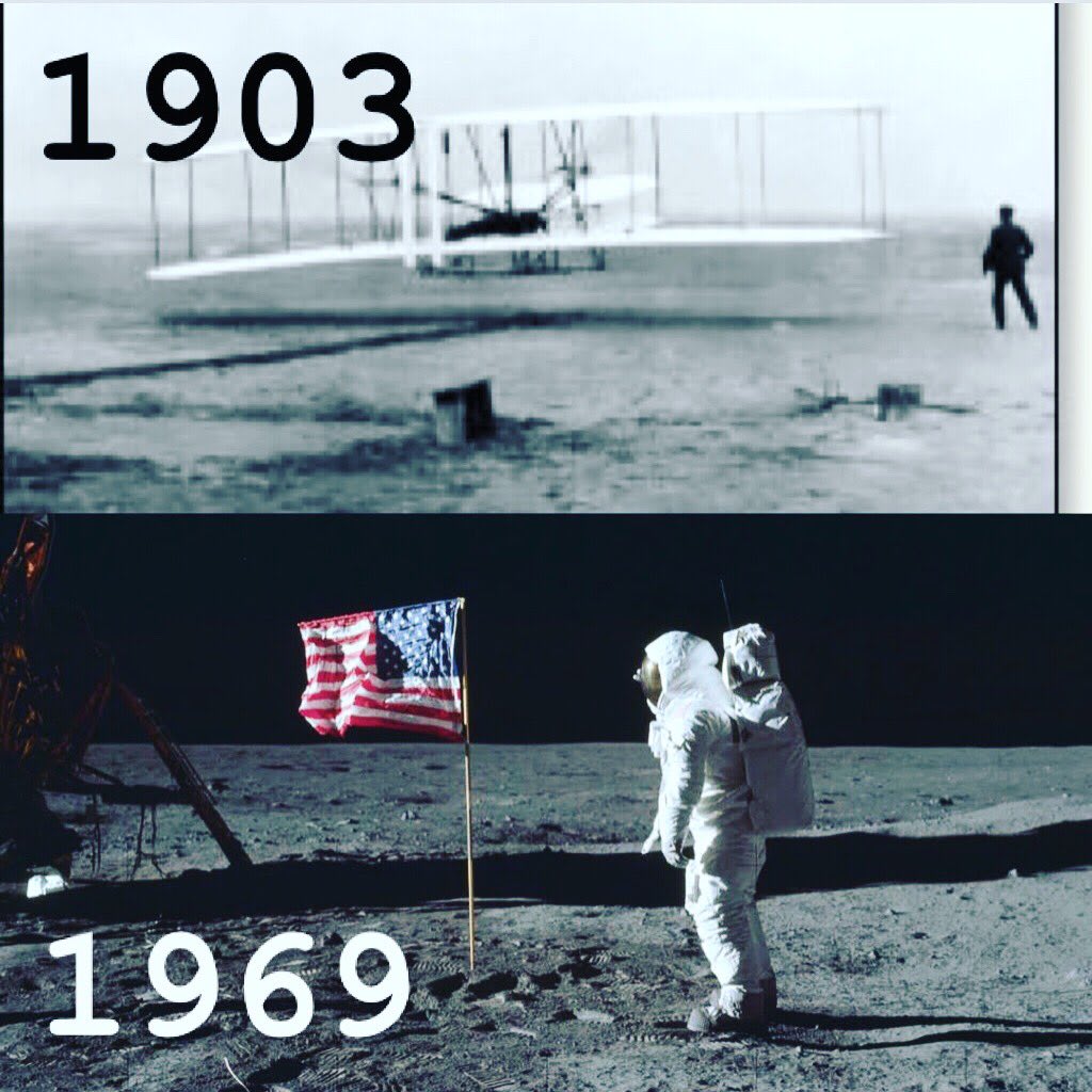 66 Year Gap Between the First Flight and Walking on the Moon