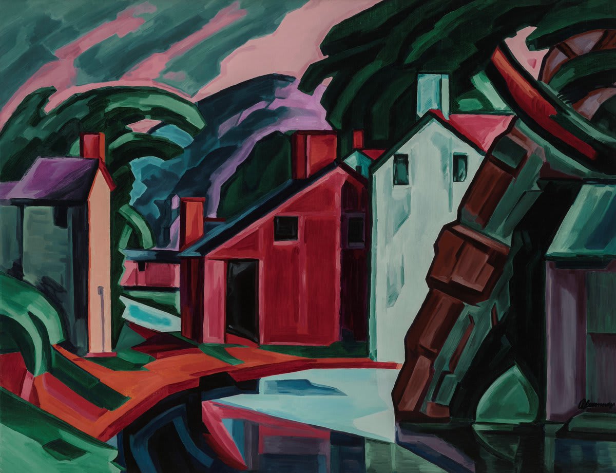Oscar Bluemner, ‘Character of a County in Pennsylvania’, 1914, oil on canvas via Menconi + Schoelkopf (booth C16) | Galleries 2018