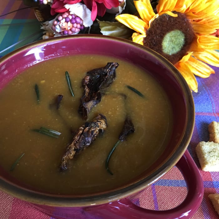 Butternut squash and porcini mushroom in disguise soup