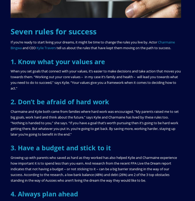 Seven rules for success