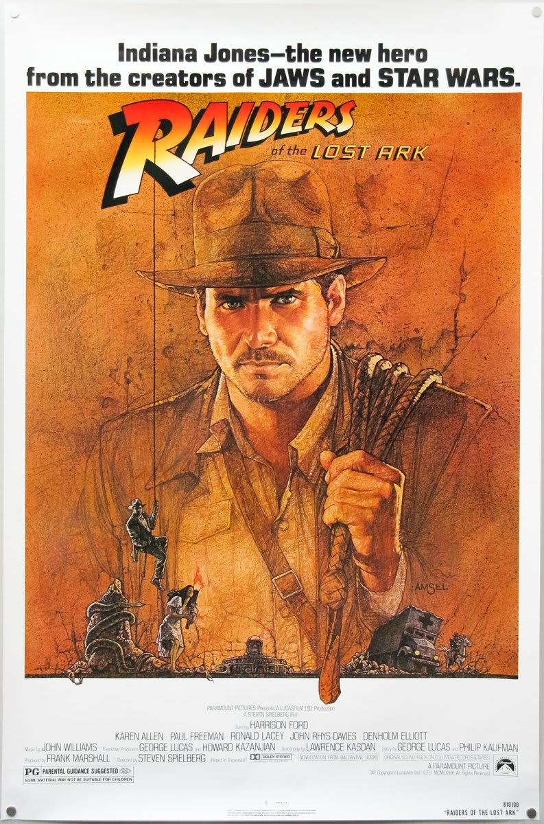Steven Spielberg's RAIDERS OF THE LOST ARK - Released this day in 1981 - Art by Richard Amsel