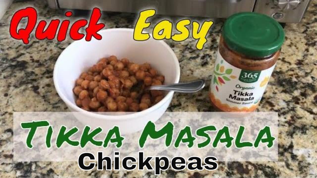 Quick Easy Healthy Plant-Based Meal - Tikka Masala Chickpeas (Garbanzo) Indian Vegetarian Dish