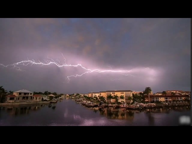 Lightning Bolts and Rainclouds Seen in the Sky During Storm in Florida - 1136734